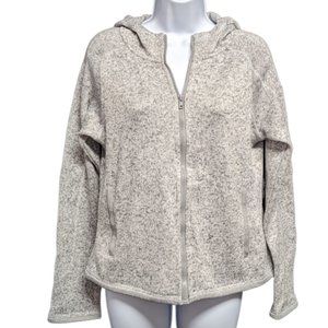 2Sable Tricot Jacket Full Zip Hooded Gray Pockets Knitted Women's Size Large
